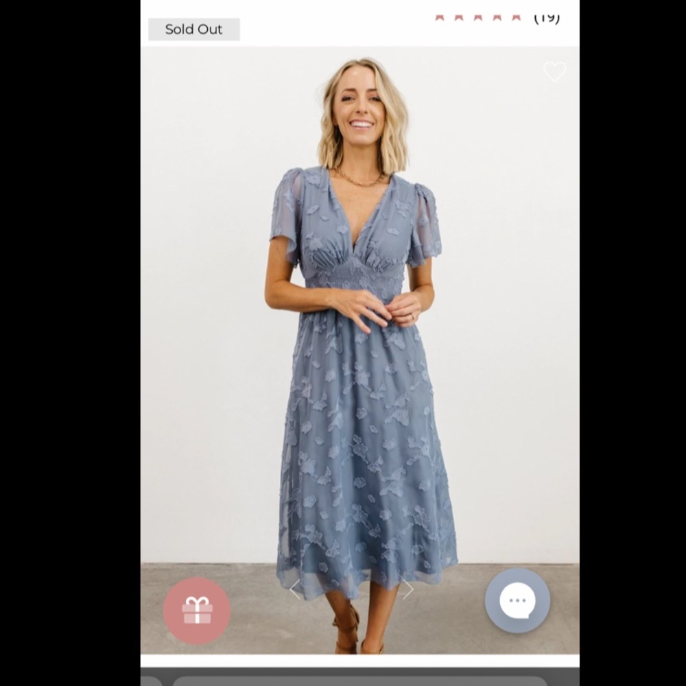 Baltic Born June Smocked Midi Dress XL NWOT